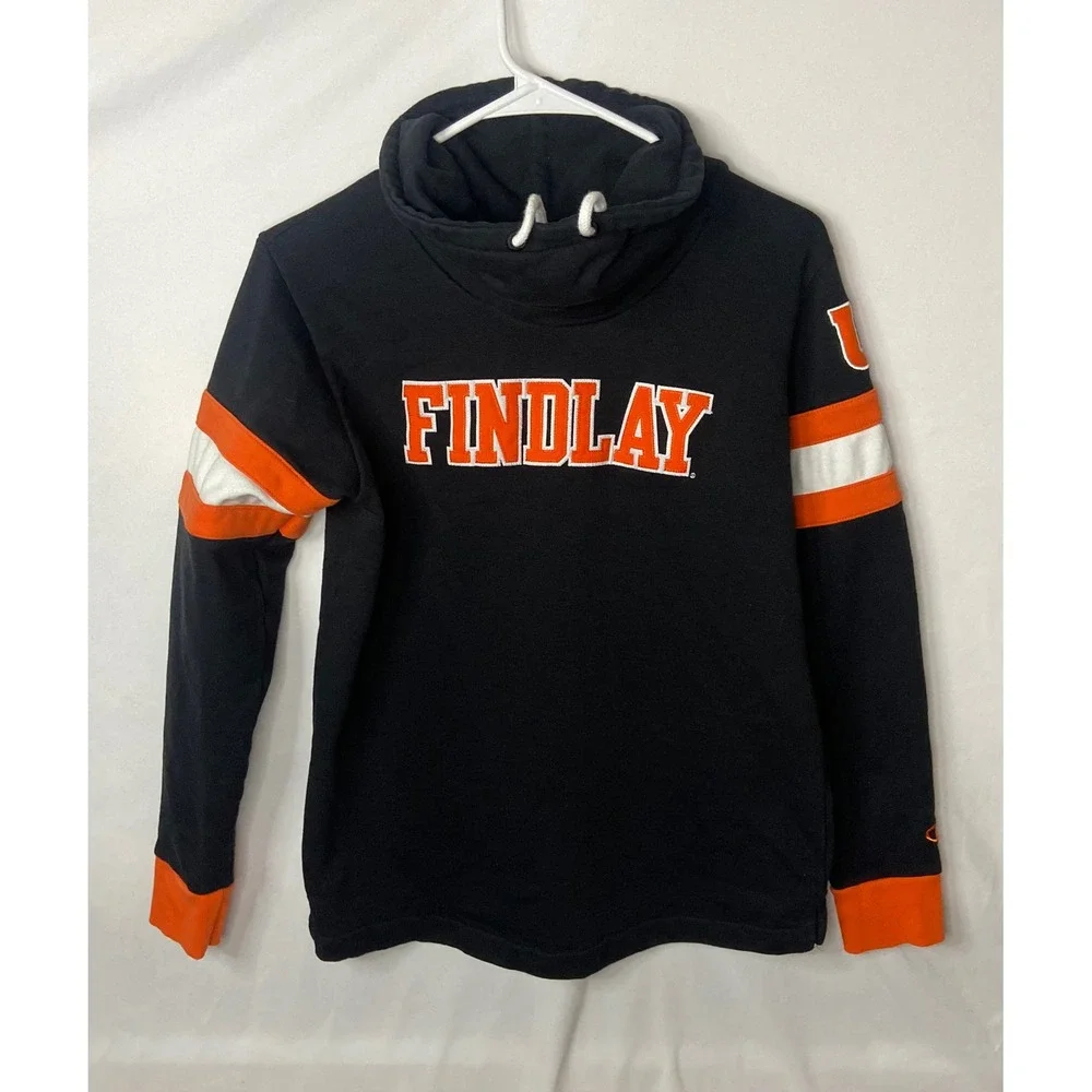 Champion‎ Finley Pullover Hoodie Black Orange White Stripe Size M
